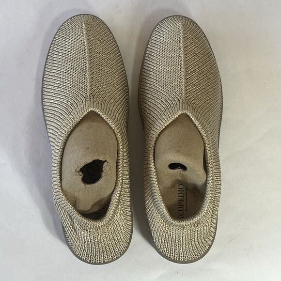 NEW Arcopedico Sz 43/10 Womens Tan Knit Mesh Slip On Loafers Sock Shoes Anatomic - Picture 6 of 15
